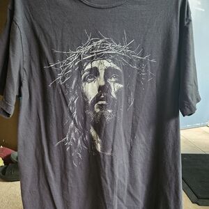 Comfort Colors Black Tee with White Jesus Crown Graphic